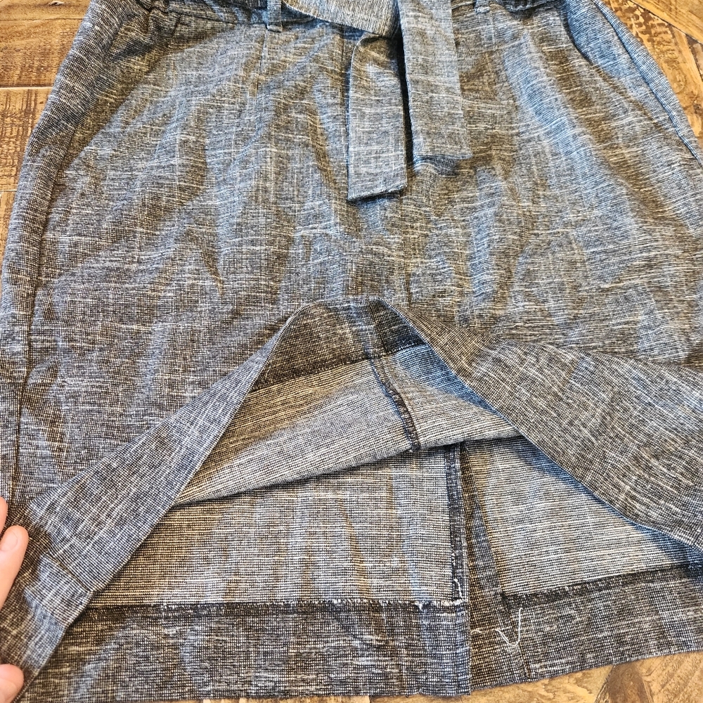 LOFT Outlet Grey Pencil Midi Skirt With Tie Bow Size 2 Pockets Unlined - Picture 3 of 10